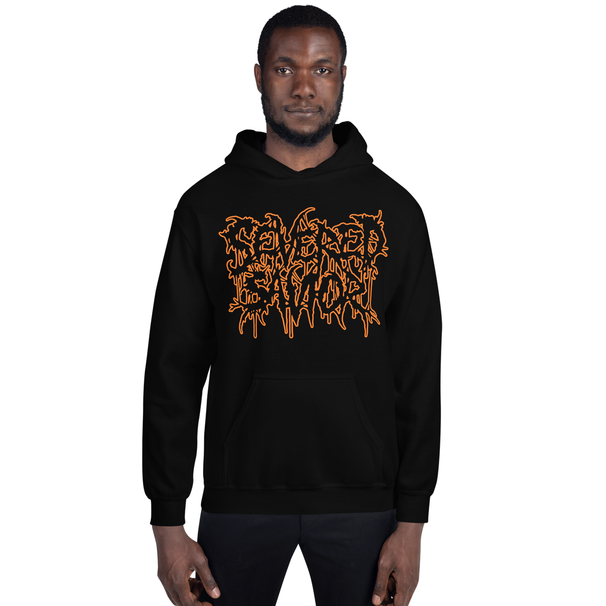 Revenge Orange Lightning Hoodie Black