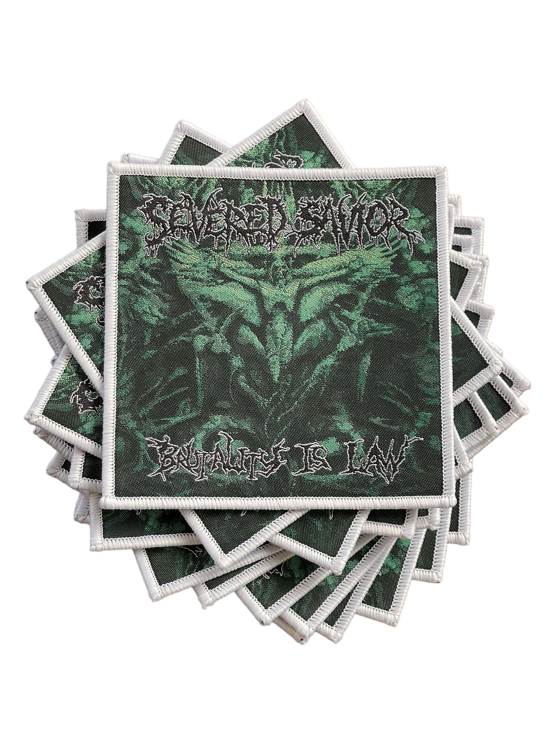 Severed Savior - Square Brutality is Law Patch - White Border