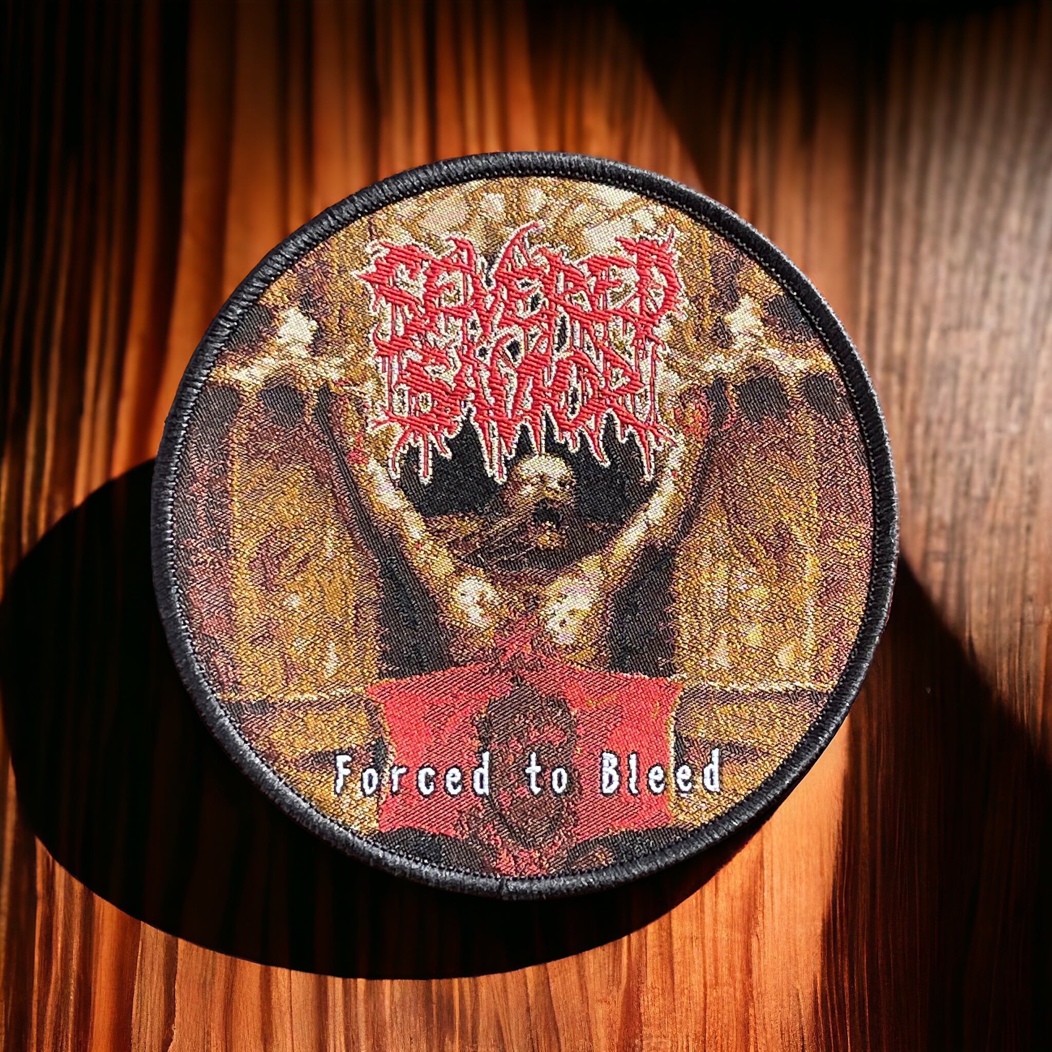 Severed Savior - Round Forced to Bleed Patch - Black Border