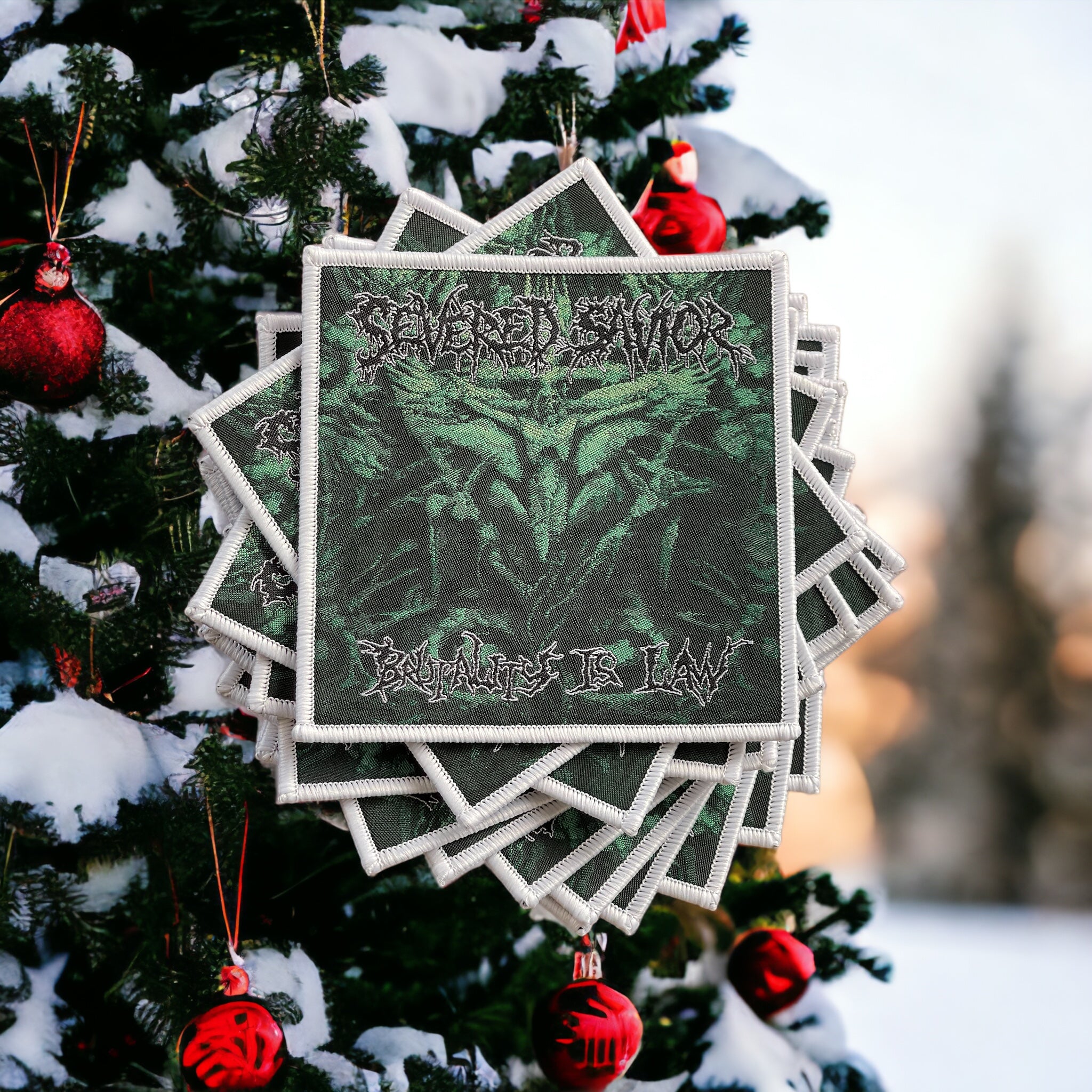 Severed Savior - Square Brutality is Law Patch - White Border