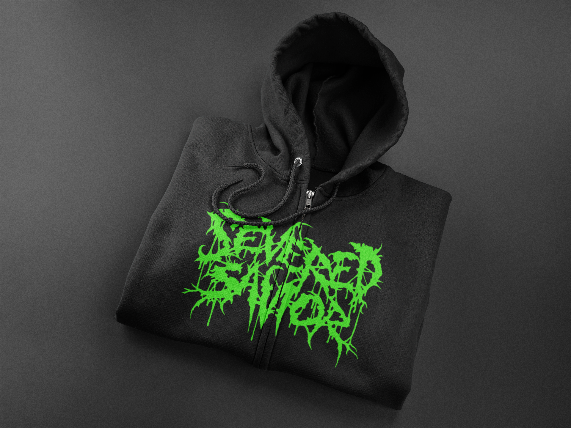 Severed Savior Logo Zip Up Hoodie - Green