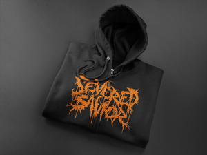 Severed Savior Logo Zip Up Hoodie - Orange