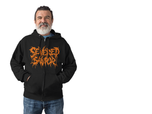 Severed Savior Logo Zip Up Hoodie - Orange