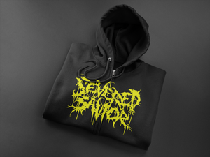 Severed Savior Logo Zip Up Hoodie - Yellow