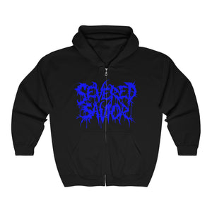 Severed Savior Logo Zip Up Hoodie - Blue