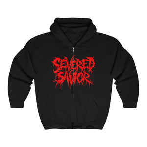 Severed Savior Logo Zip Up Hoodie - Red