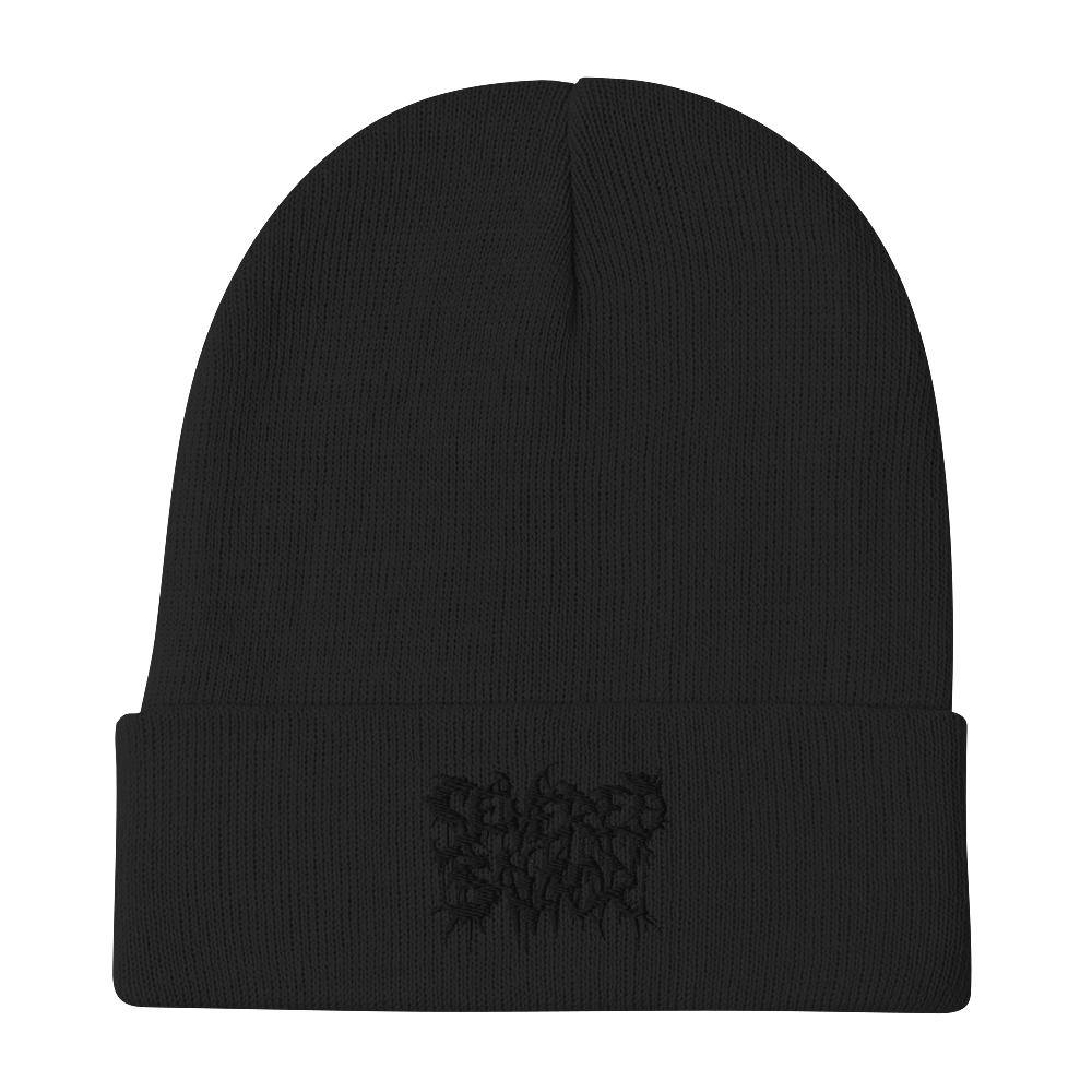 Severed Savior Logo Embroidered Beanie - Black on Black