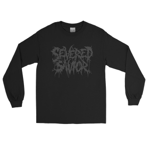 Open image in slideshow, Severed Savior Logo Long Sleeve Shirt - Black on Black
