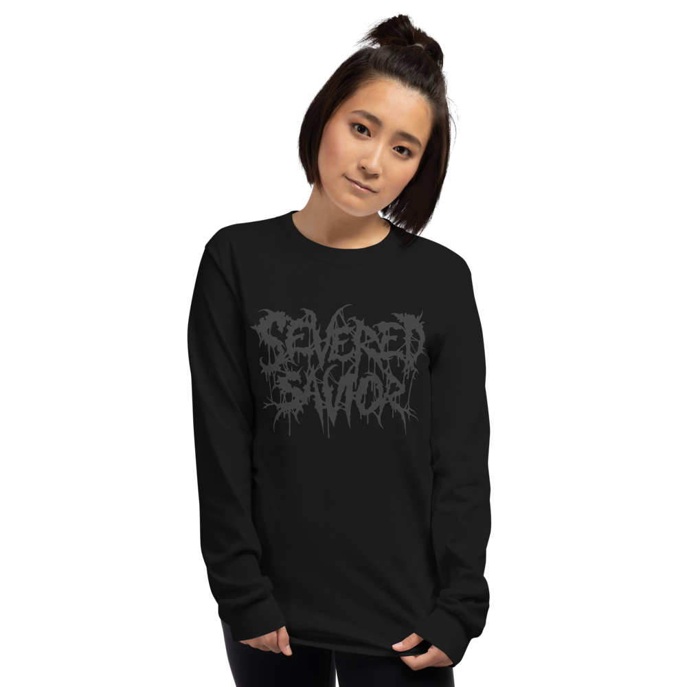 Severed Savior Logo Long Sleeve Shirt - Black on Black
