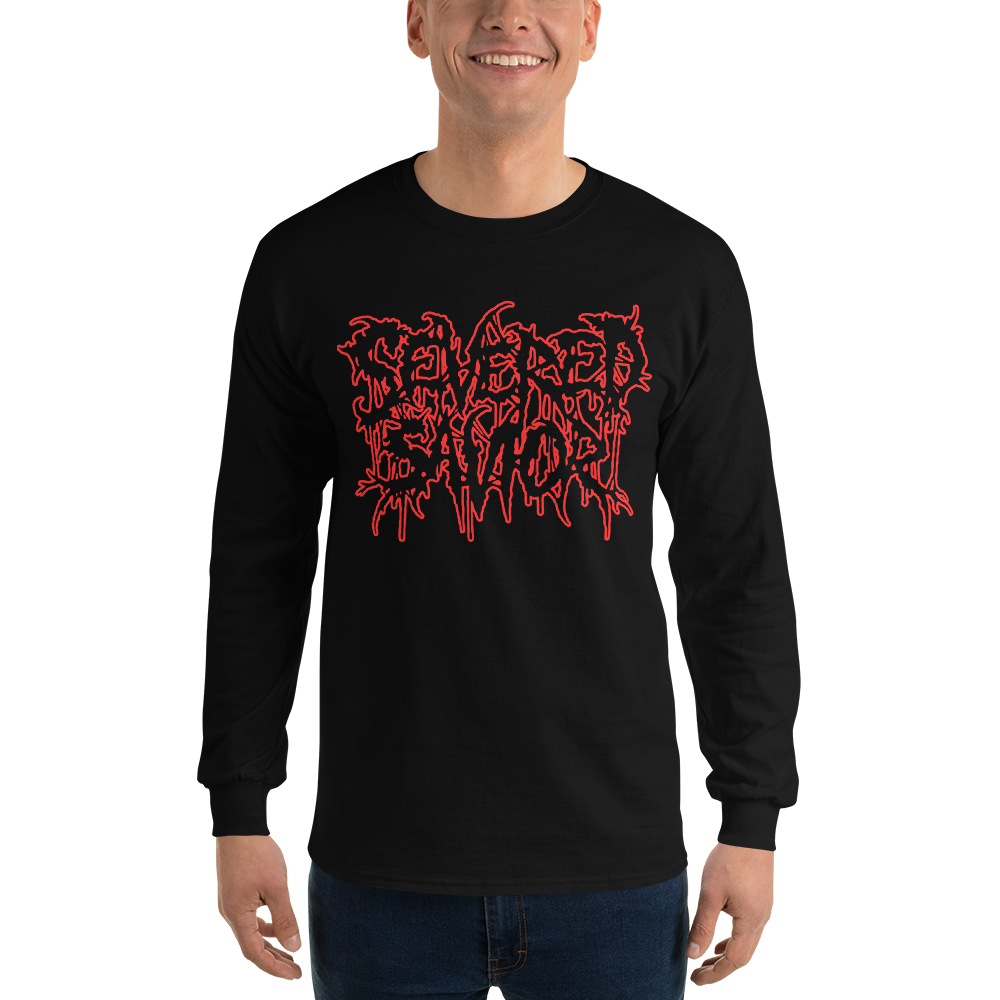 Severed Savior Outline Logo Long Sleeve Shirt - Red
