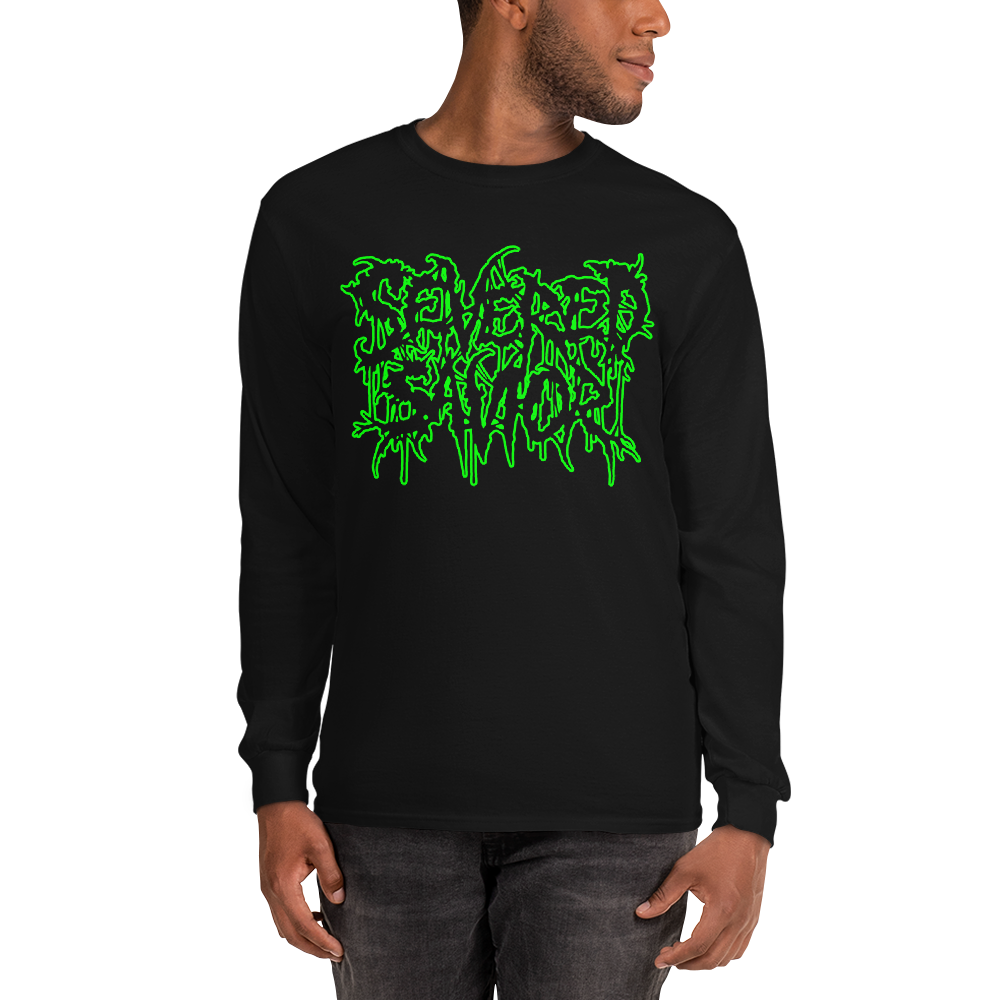 Severed Savior Outline Logo Long Sleeve Shirt - Green
