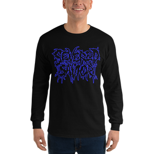 Severed Savior Outline Logo Long Sleeve Shirt - Blue