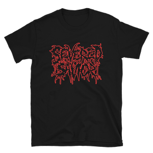 Severed Savior Outline Logo Short-Sleeve T-Shirt - Red