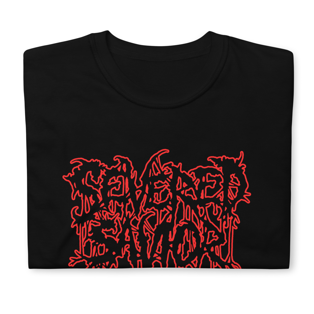 Severed Savior Outline Logo Short-Sleeve T-Shirt - Red