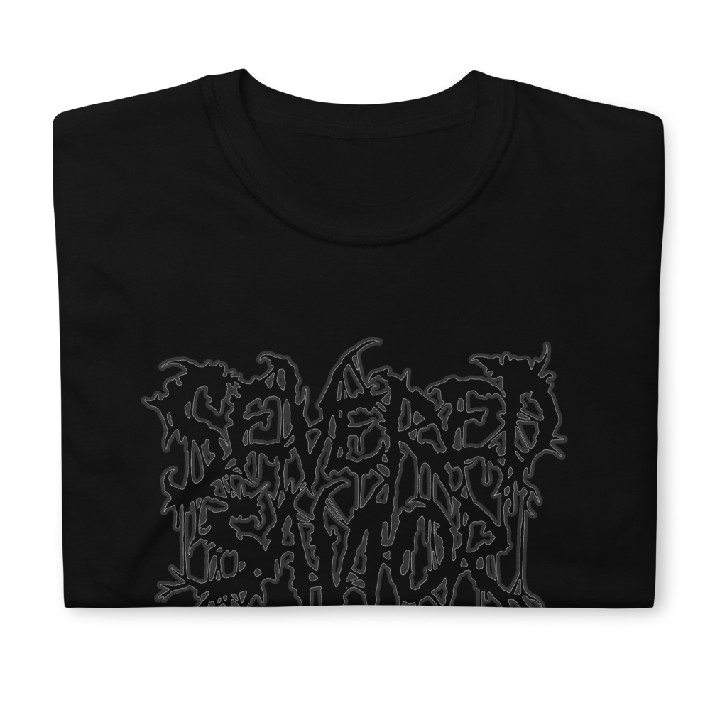 Severed Savior Outline Logo Short-Sleeve T-Shirt - Black on Black